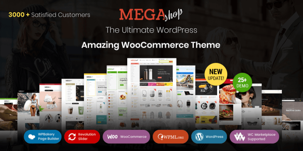 wordpress电商主题模板Mega Shop v2.0 WooCommerce插件电子商务主题外贸跨境商城主题在线商店模板