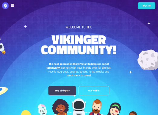 Vikinger v1.9.20超高颜值WordPress主题BuddyPress和GamiPress社交社区-WordPress模板