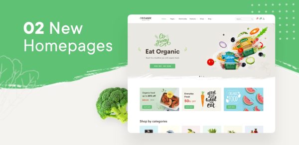 Organik v3.3.3生鲜商店独立站模板 食品农产品行业WooCommerce跨境电商解决方案Wordpress主题