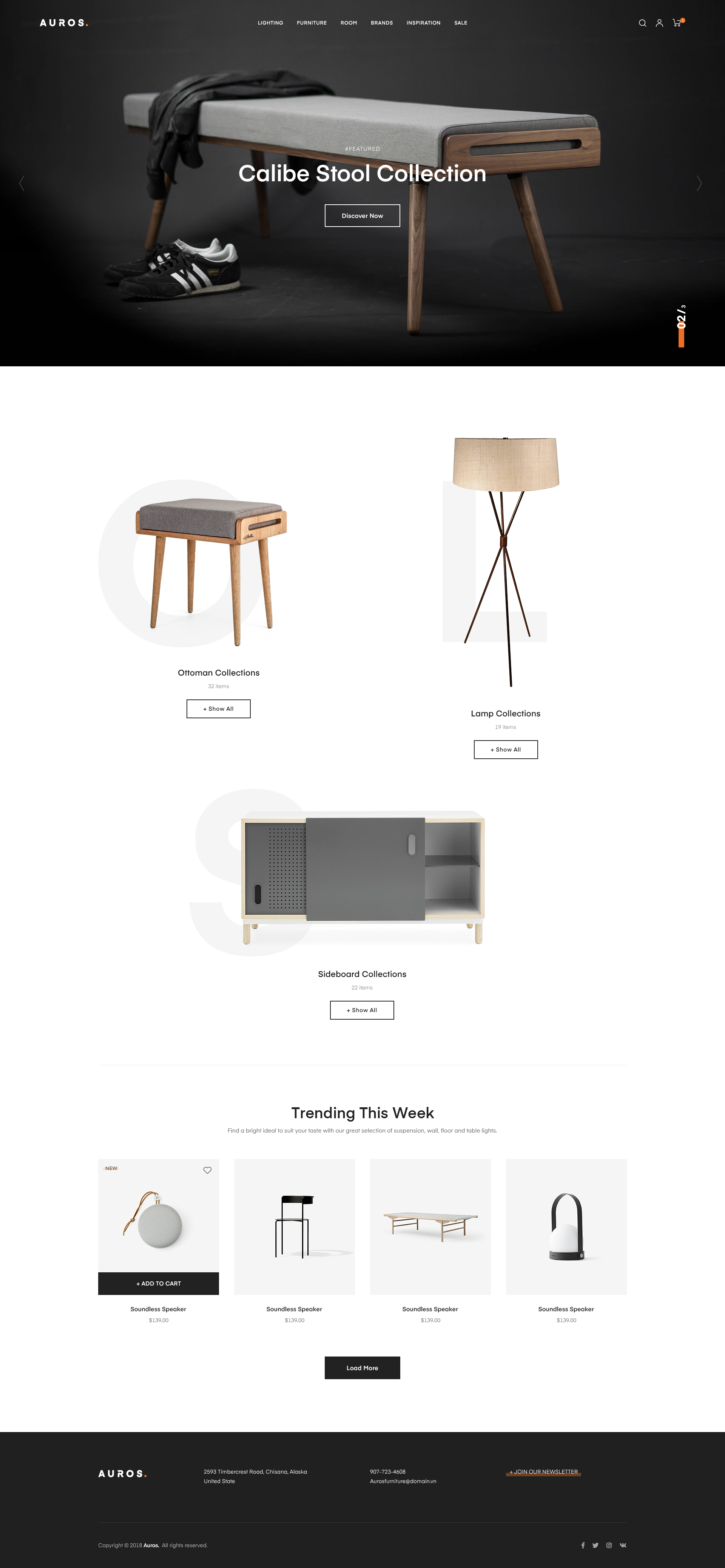 Auros v2.0.7家具独立站模板 食品农产品行业WooCommerce跨境电商解决方案Wordpress主题-1