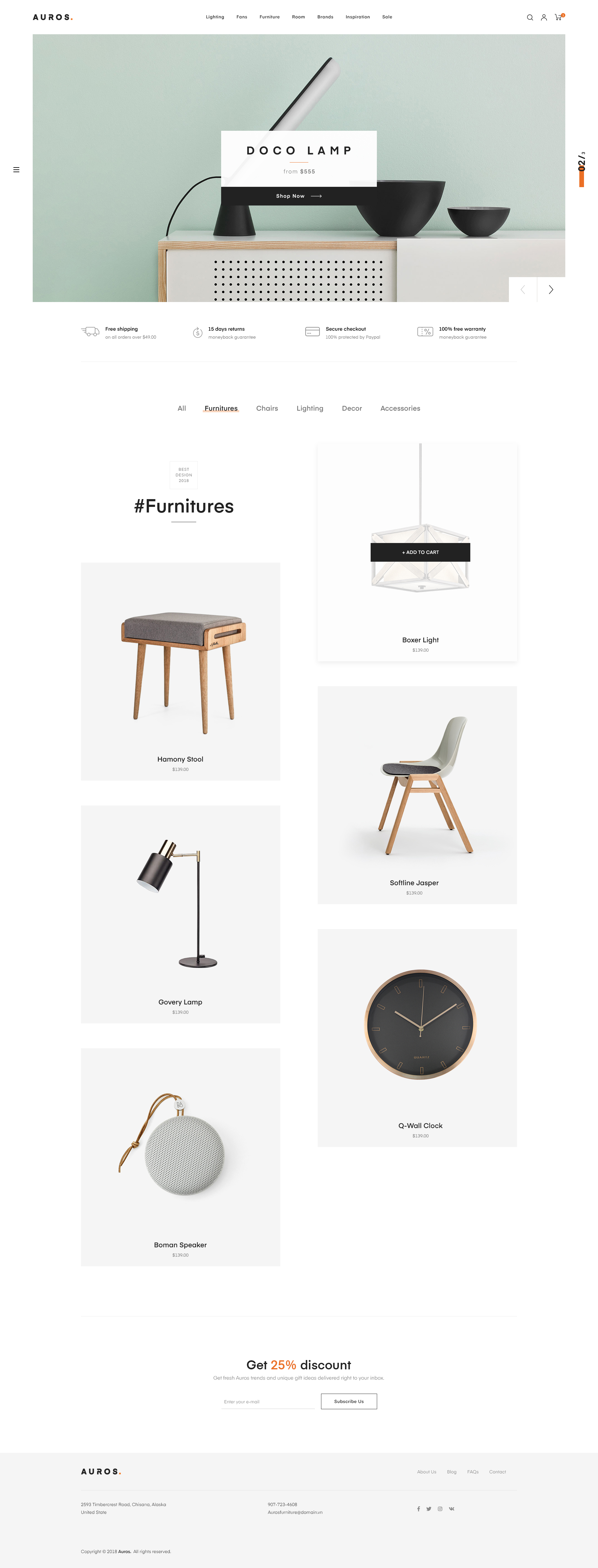 Auros v2.0.7家具独立站模板 食品农产品行业WooCommerce跨境电商解决方案Wordpress主题-1