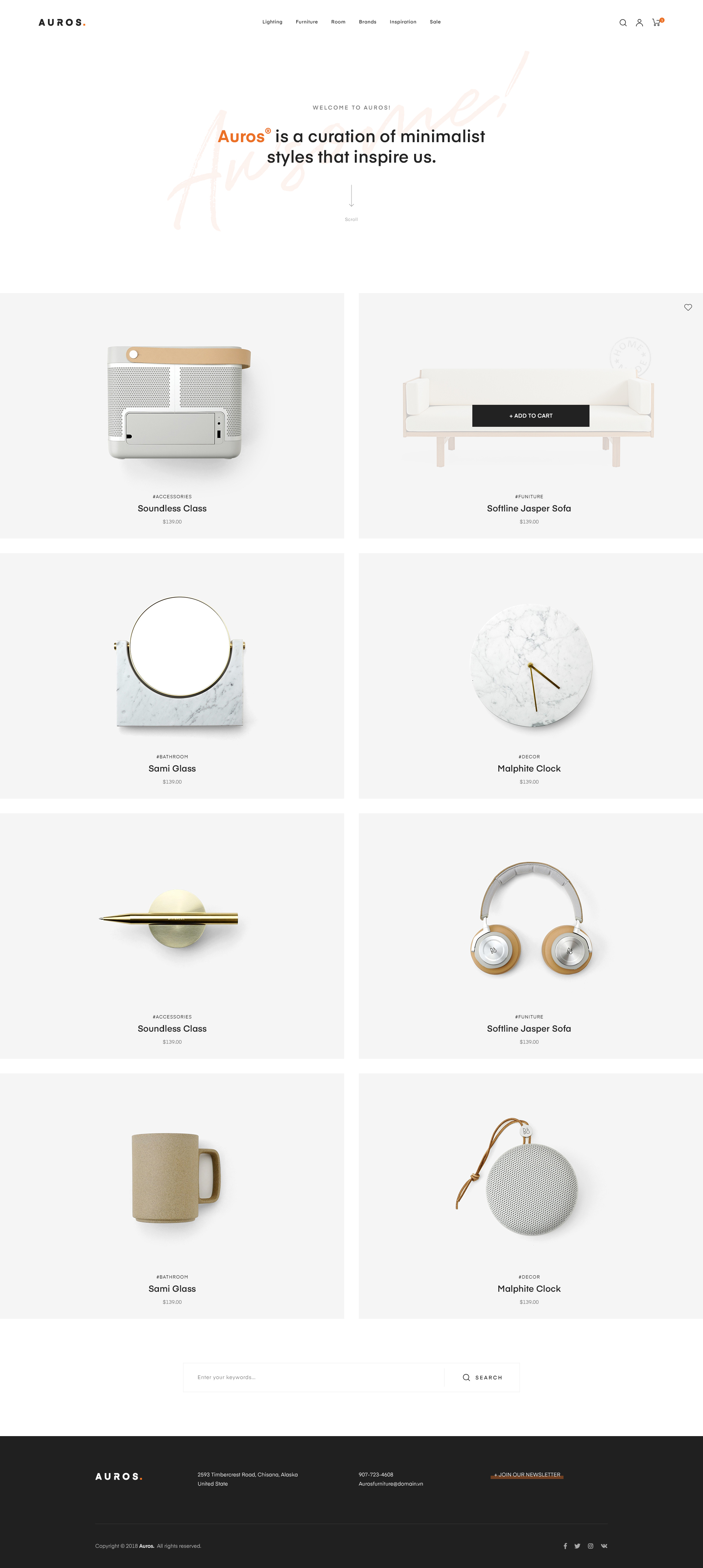 Auros v2.0.7家具独立站模板 食品农产品行业WooCommerce跨境电商解决方案Wordpress主题-1