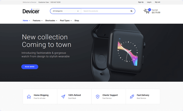 Devicer v1.2.0-电子产品、手机数码科技类行业跨境电商独立站模板WordPress WooCommerce主题