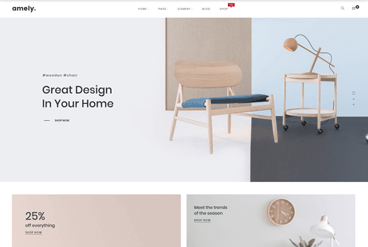 Amely v3.0.4极简时尚时装店、家具店、装饰店独立站模板 家居产品行业跨境电商WooCommerce WordPress主题-1