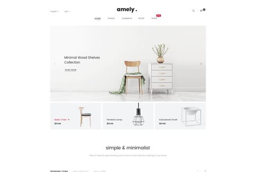 Amely v3.0.4极简时尚时装店、家具店、装饰店独立站模板 家居产品行业跨境电商WooCommerce WordPress主题-1