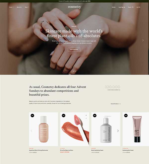 Cosmetsy v1.8.9美容化妆品店行业跨境电商独立站模板WordPress WooCommerce主题-1