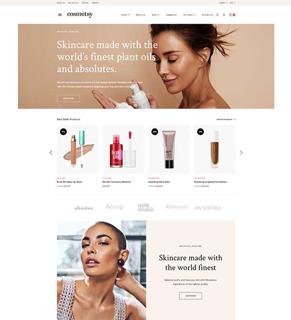 Cosmetsy v1.8.9美容化妆品店行业跨境电商独立站模板WordPress WooCommerce主题-1