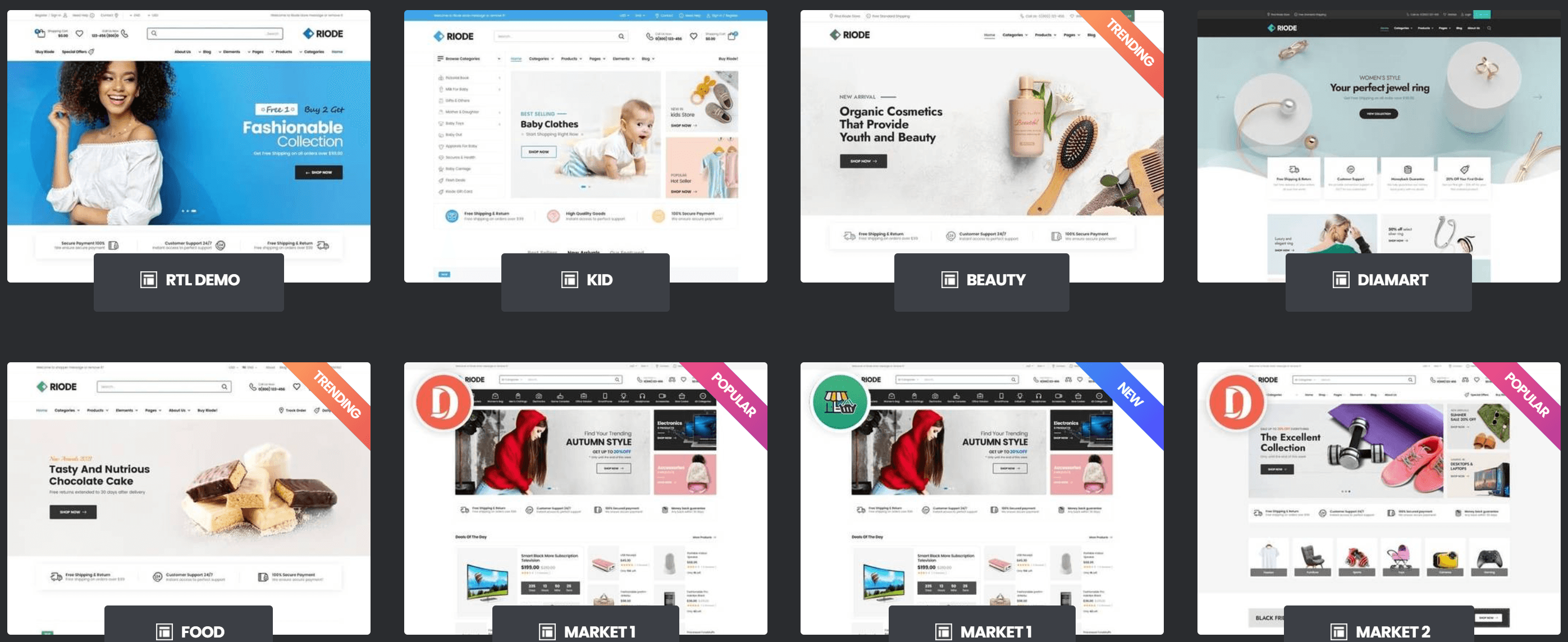 Riode v1.6.15跨境电商独立站模板时尚电子产品、数码产品、时装店、家具店、装饰品、手表、化妆品、运动鞋子、家居产品行业购物网站WordPress WooСommerce主题-1