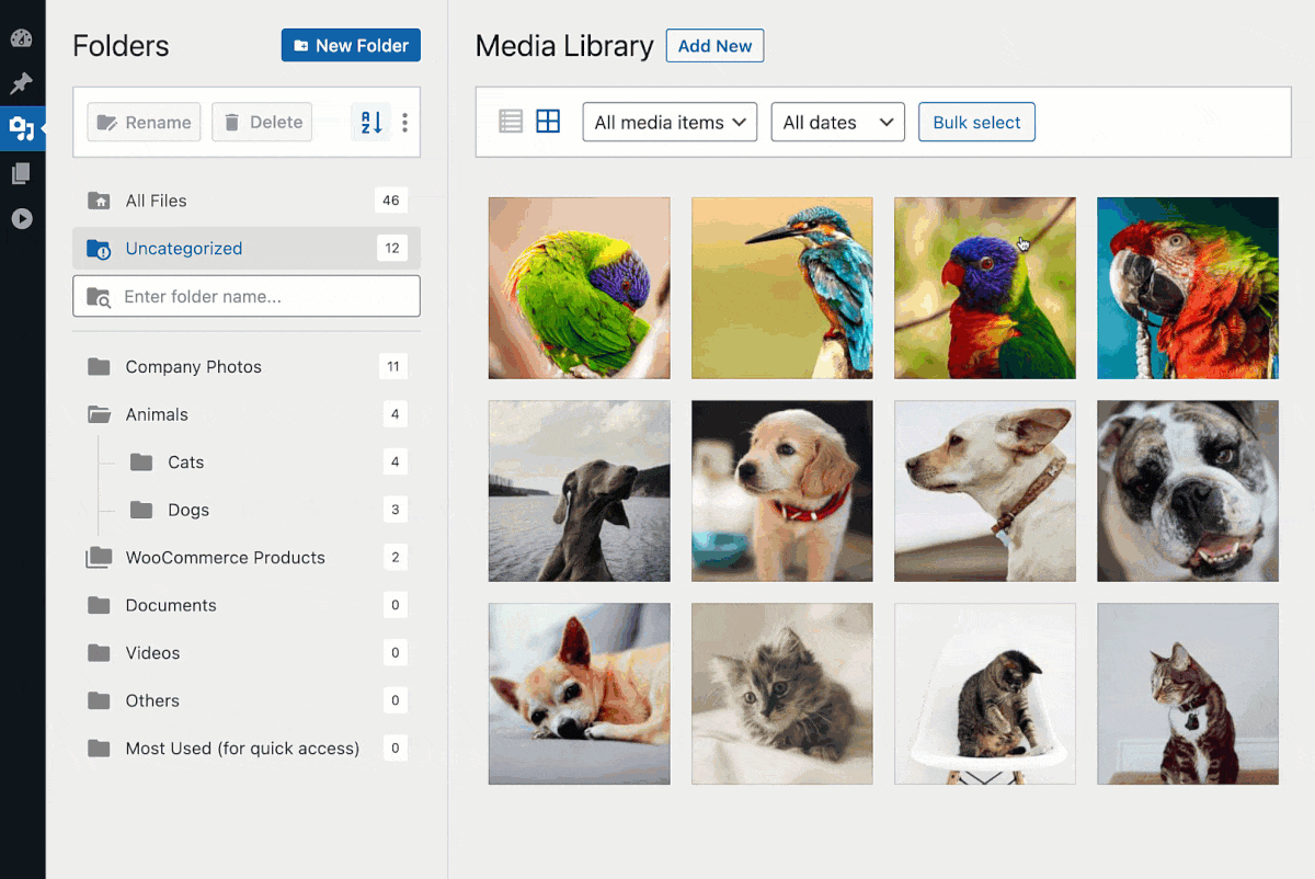 FileBird v6.4媒体库文件夹WordPress插件 WooCommerce跨境电商市场独立站多国翻译工具-1
