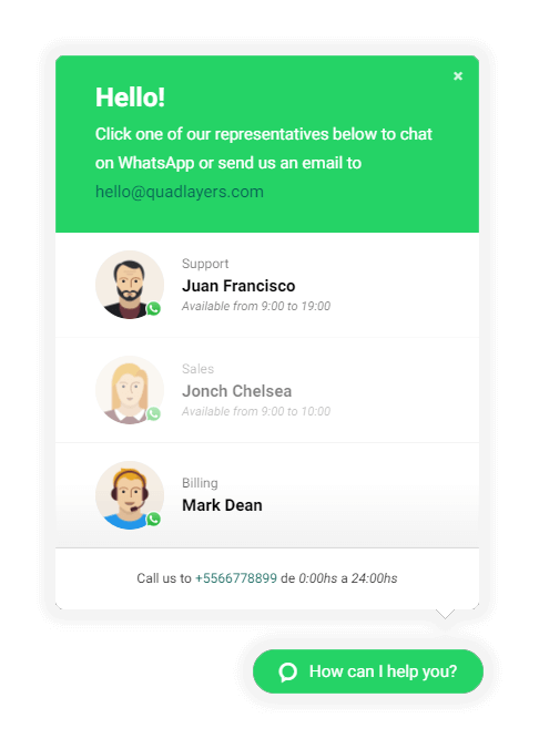 WhatsApp Chat PRO v7.3.5社交聊天Wordpress插件 在线客服留言使用WhatApp插件直接与用户对话提升客户服务-1