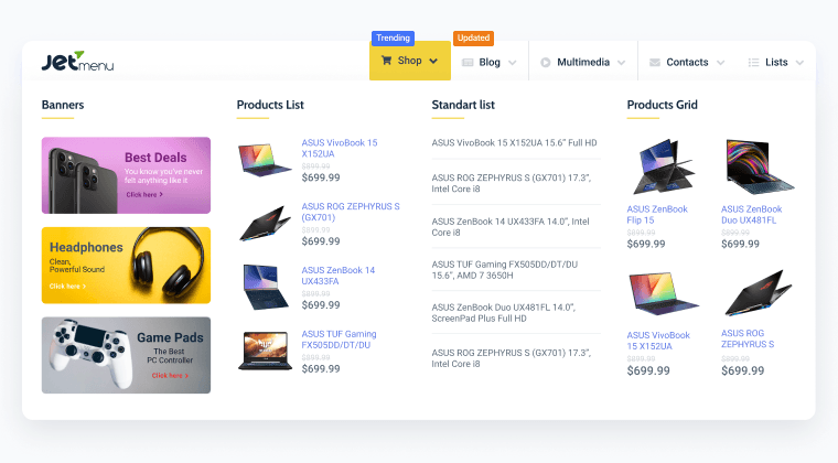 JetMenu v2.4.5 - Elementor 页面菜单生成器 用于创建自定义超级菜单的 WordPress 插件-1