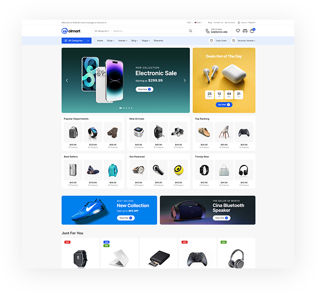 Wolmart v1.8.7多供应商市场 WooCommerce 主题 跨境电商独立站模板时尚电子产品、数码产品、时装店、家具店、装饰品、手表、化妆品、运动鞋子、家居产品行业购物网站WordPress模板-1