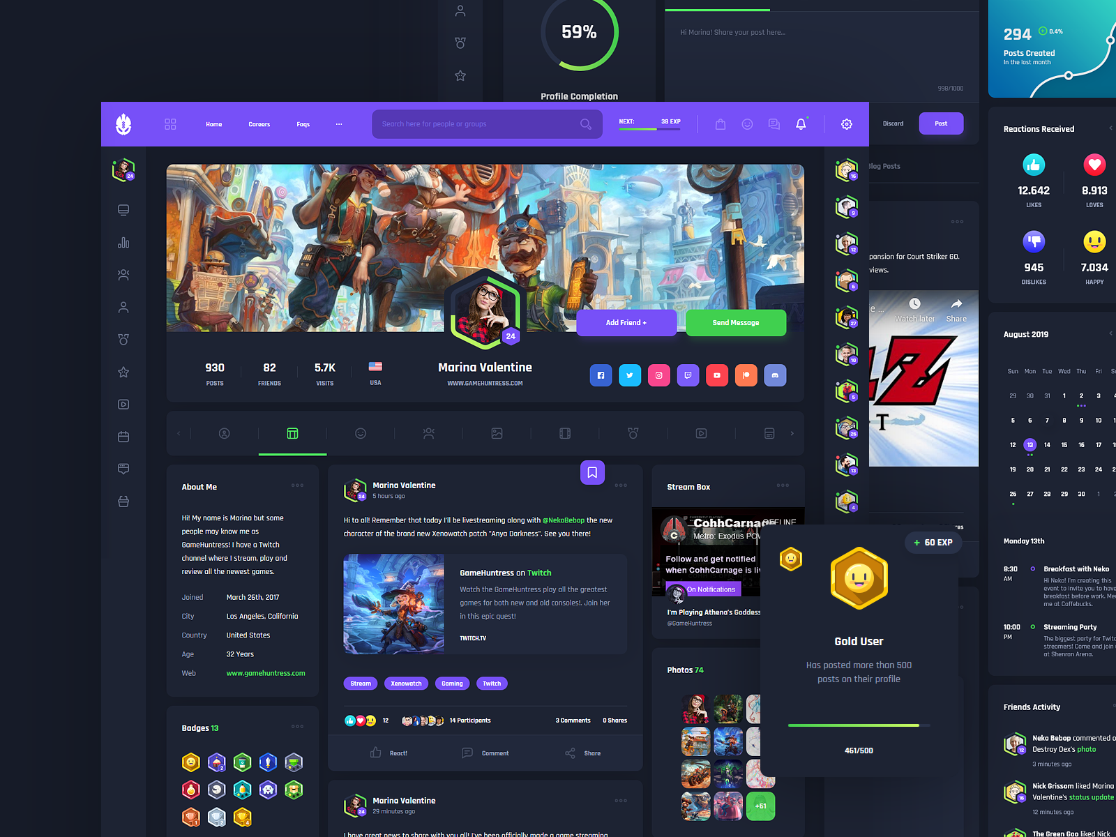 Vikinger v1.9.21超高颜值WordPress主题BuddyPress和GamiPress社交社区-WordPress模板-1