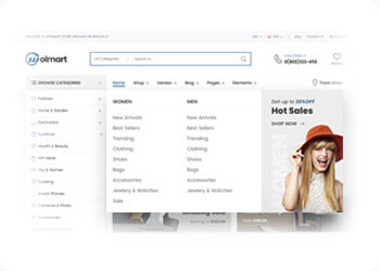 Wolmart v1.8.7多供应商市场 WooCommerce 主题 跨境电商独立站模板时尚电子产品、数码产品、时装店、家具店、装饰品、手表、化妆品、运动鞋子、家居产品行业购物网站WordPress模板-1