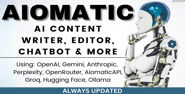 Aiomatic v2.3.3自动AI内容生成写入，AI内容自动生成器，聊天机器人和AI工具包WordPress插件