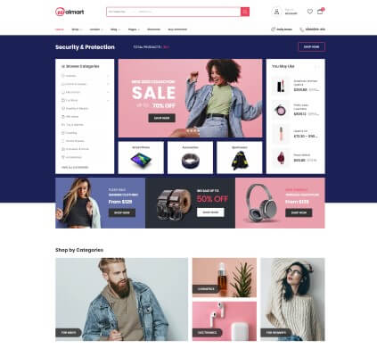 Wolmart v1.8.7多供应商市场 WooCommerce 主题 跨境电商独立站模板时尚电子产品、数码产品、时装店、家具店、装饰品、手表、化妆品、运动鞋子、家居产品行业购物网站WordPress模板-1