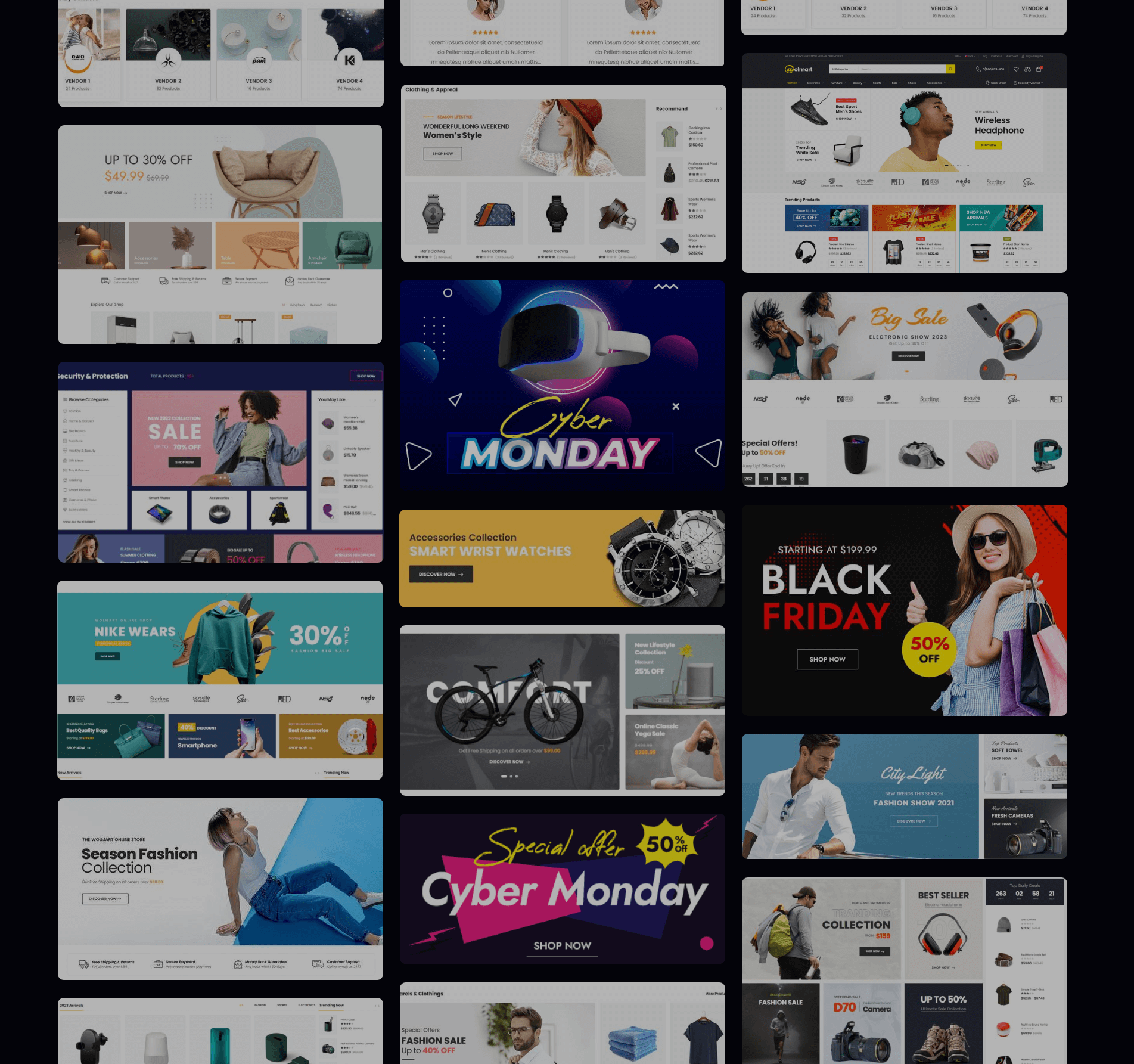 Wolmart v1.8.7多供应商市场 WooCommerce 主题 跨境电商独立站模板时尚电子产品、数码产品、时装店、家具店、装饰品、手表、化妆品、运动鞋子、家居产品行业购物网站WordPress模板-1