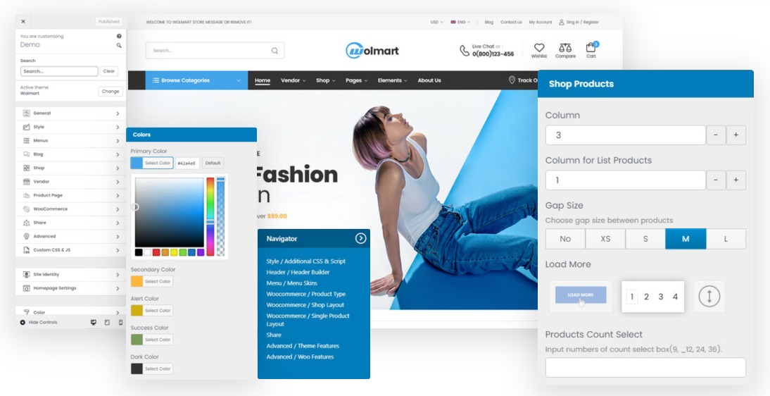 Wolmart v1.8.7多供应商市场 WooCommerce 主题 跨境电商独立站模板时尚电子产品、数码产品、时装店、家具店、装饰品、手表、化妆品、运动鞋子、家居产品行业购物网站WordPress模板-1