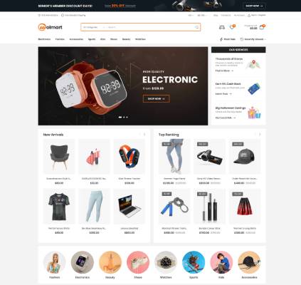 Wolmart v1.8.7多供应商市场 WooCommerce 主题 跨境电商独立站模板时尚电子产品、数码产品、时装店、家具店、装饰品、手表、化妆品、运动鞋子、家居产品行业购物网站WordPress模板-1