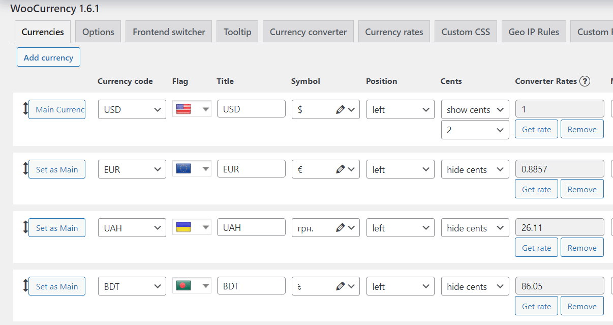 Woobewoo Woocurrency Pro v2.0.9货币切换器 WooCommerce跨境电商市场独立站多国翻译工具-2
