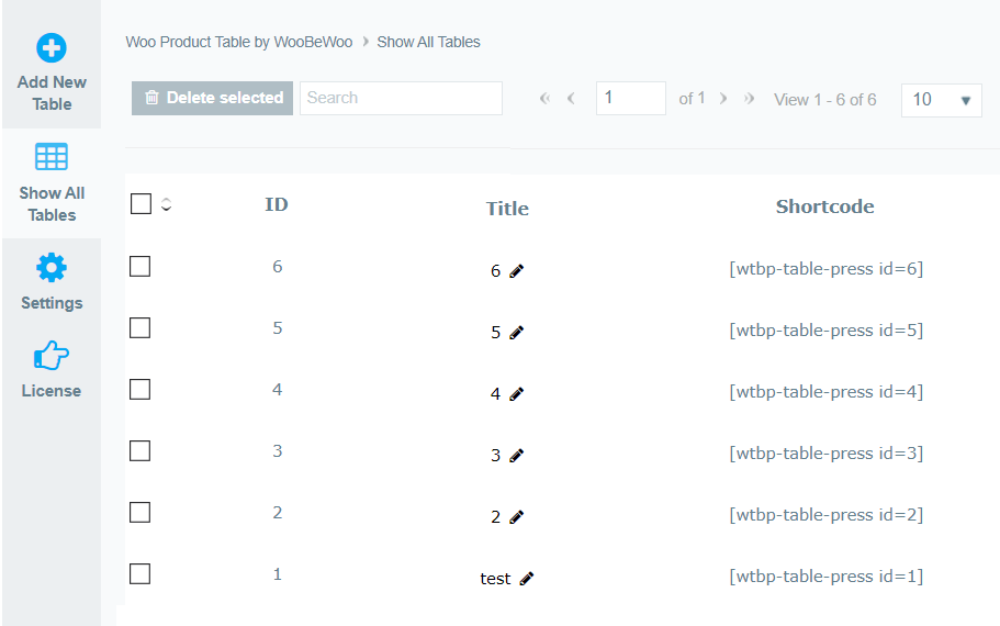 WoobeWoo WooCommerce 产品表专业版 v2.0.9 WooCommerce跨境电商市场独立站一键向产品表格添加标题，排序、搜索、分页工具-9