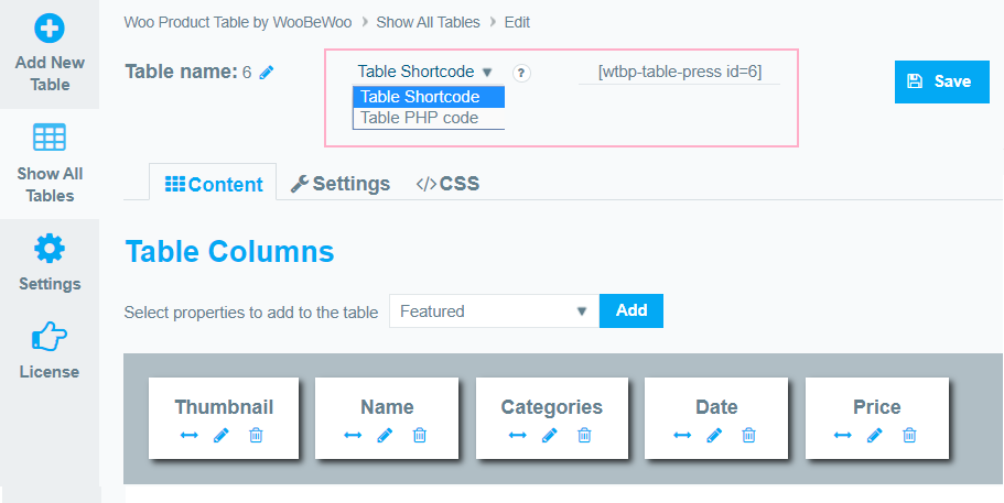 WoobeWoo WooCommerce 产品表专业版 v2.0.9 WooCommerce跨境电商市场独立站一键向产品表格添加标题，排序、搜索、分页工具-10