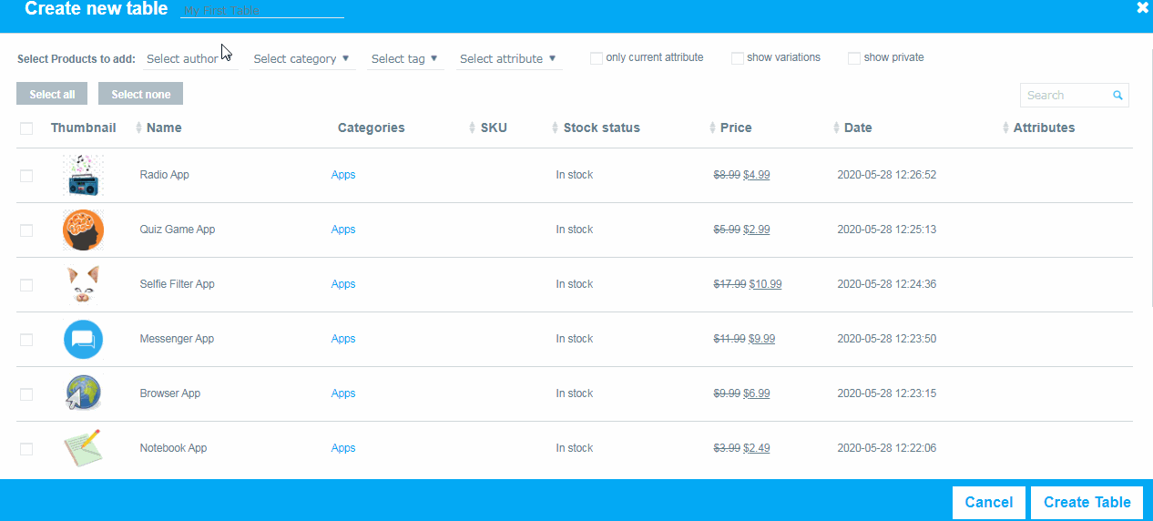 WoobeWoo WooCommerce 产品表专业版 v2.0.9 WooCommerce跨境电商市场独立站一键向产品表格添加标题，排序、搜索、分页工具-2