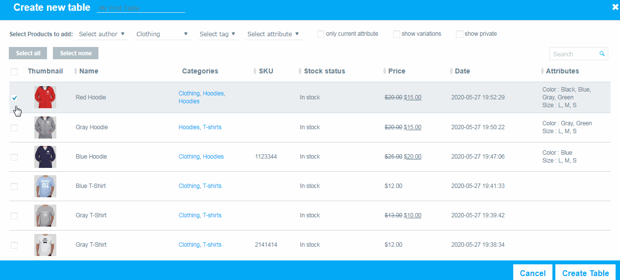 WoobeWoo WooCommerce 产品表专业版 v2.0.9 WooCommerce跨境电商市场独立站一键向产品表格添加标题，排序、搜索、分页工具-3