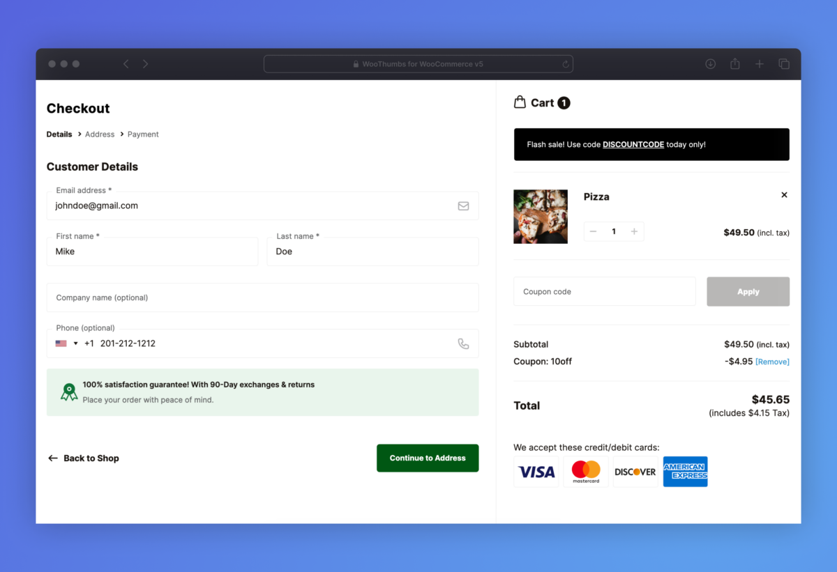 Iconic Flux Checkout for WooCommerce v2.16.0快速结账 - 直接结账，浮动购物车，侧购物车和弹出购物车 跨境电商购物网站结账流程优化提升转化率，电子产品、数码产品、时装店、家具店、装饰品、手表、鞋子、家居产品行业独立站WordPress插件-1