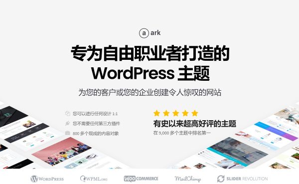 The Ark v1.70.0专为自由职业者打造的WordPress 主题 多用途 适用于一般商业网站、跨境电商独立站模板