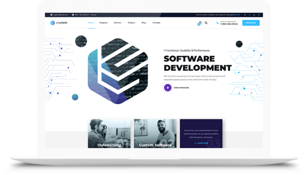 Engitech v1.8.8 IT 解决方案和服务 WordPress 主题