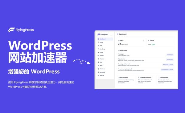 FlyingPress v4.15.6加速WordPress网站，页面缓存、CDN、图像优化 WooCommerce跨境电商市场独立站应用