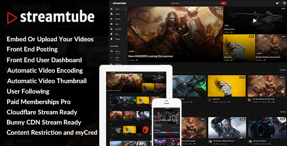StreamTube 3.0.34 - 视频 WordPress 主题 视频流网站模板