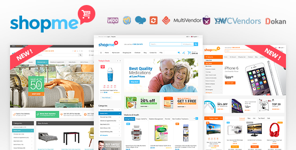 ShopMe v1.6.4多供应商Woocommerce WordPress 主题 跨境电商独立站商城模板时尚电子产品、数码产品、时装店、家具店、装饰品、手表、化妆品、运动鞋子、家居产品行业购物网站WooСommerce主题