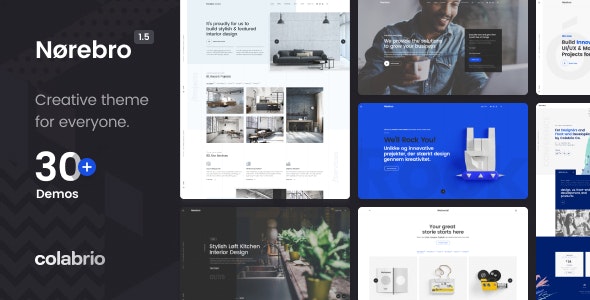 Norebro v1.6.6 创意多用途 WordPress WooCommerce 主题 适用于一般商业网站、企业网站、跨境电商独立站商城模板时尚电子产品、数码产品、时装店、家具店、装饰品、手表、化妆品、运动鞋子、家居产品行业购物网站WordPress模板