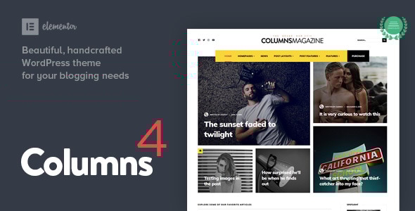 Columns v4.1 - 令人印象深刻的杂志和博客 WordPress 主题 个人网站模板