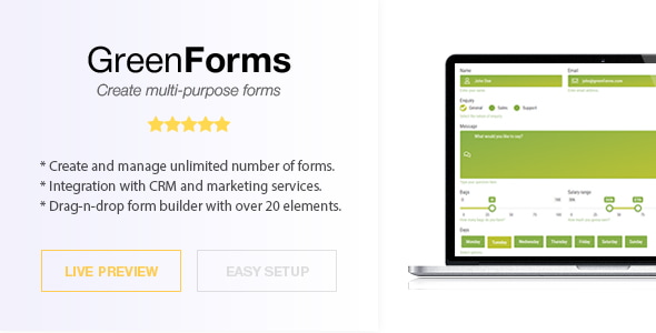 Green Forms v1.54 - WordPress 表单生成器 表单构建器插件