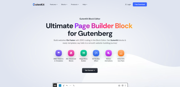 GutenKit Blocks Pro v2.1.3 - 古腾堡页面生成器块 构建器插件 拖放主题模板编辑器页面生成器 wp响应式主题模板编辑生成器 公司主题模板外贸跨境电商模板编辑工具