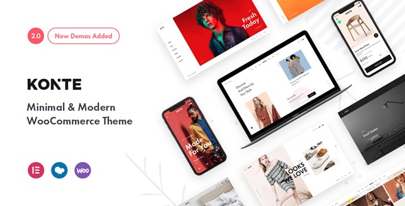 Konte v2.3.15 现代简约WordPress WooCommerce 主题 适用于电子商务商城网站、跨境电商独立站商城模板时尚电子产品、数码产品、时装店、家具店、装饰品、手表、化妆品、运动鞋子、家居产品行业购物网站WordPress模板