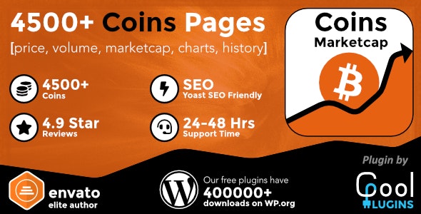Coins MarketCap v5.5.8 - WordPress 加密货币插件 全自动加密货币价格列表网站
