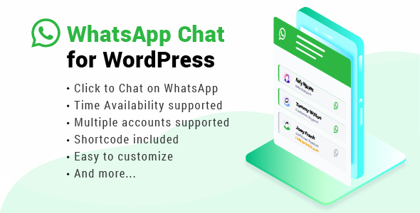 WhatsApp Chat for WordPress v3.6.9社交聊天插件 在线客服留言使用WhatApp插件直接与用户对话提升客户服务