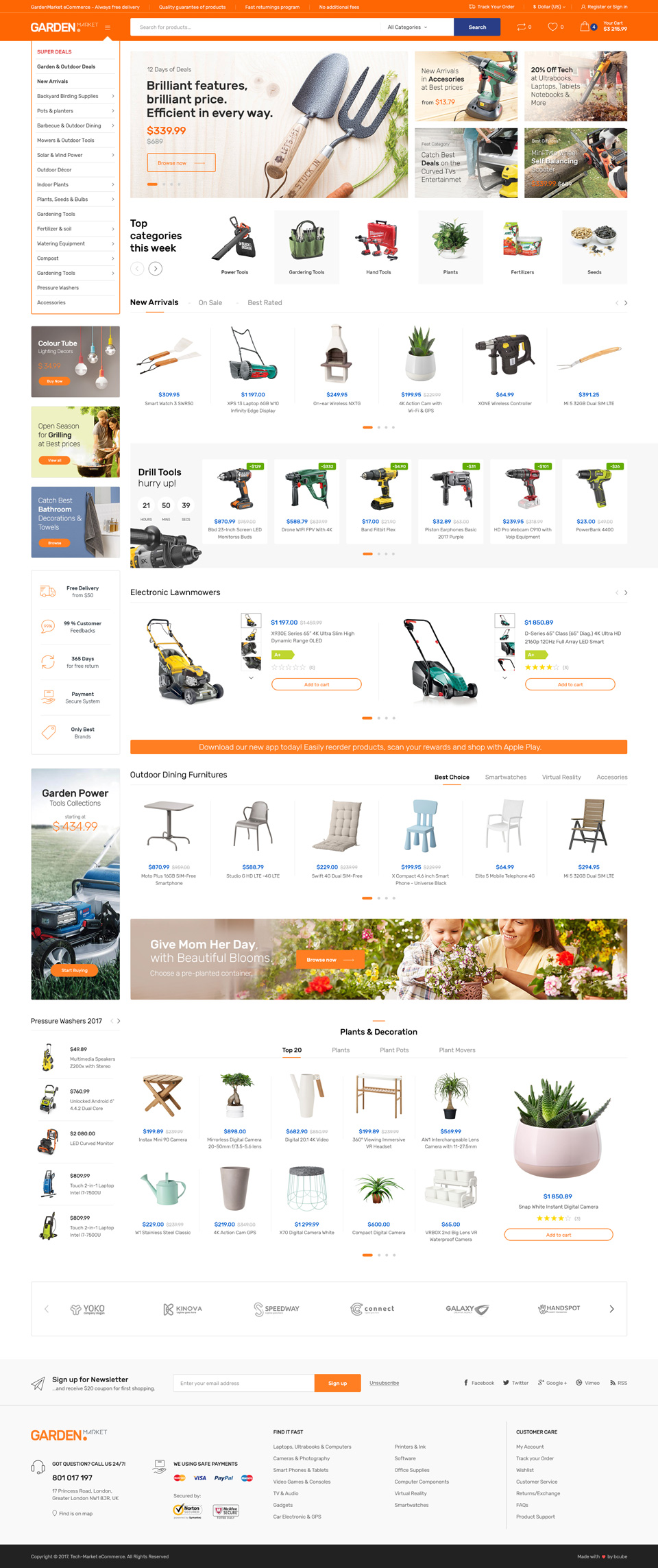 Techmarket v1.4.22 - 多演示和电子商店主、数码产品、手机配件店、工具店、轮胎店、汽车配件多供应商、汽车商店、自行车零件行业购物网站WordPress WooСommerce主题-1