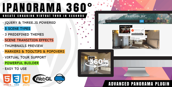iPanorama 360 Virtual Tour Builder v1.8.6 VR全景视觉 适用于 WordPress 的全景导航、虚拟游览、虚拟旅游构建器