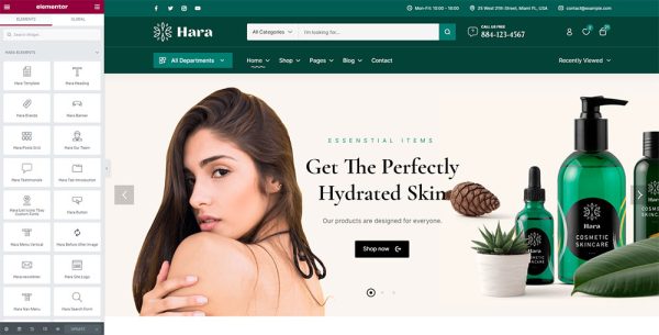 Hara v1.2.3 - 美容化妆品店 WooCommerce 主题 适用于电子商务商城网站、跨境电商独立站商城模板时尚化妆品行业购物网站WordPress模板