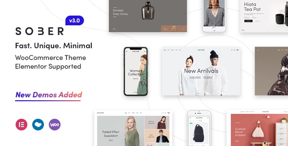 Sober v3.5.0 - WooCommerce WordPress 主题 跨境电商独立站商城时尚服饰、电子产品、数码产品、时装店、家具店、装饰品、手表、化妆品、运动鞋子、家居产品行业购物网站模板