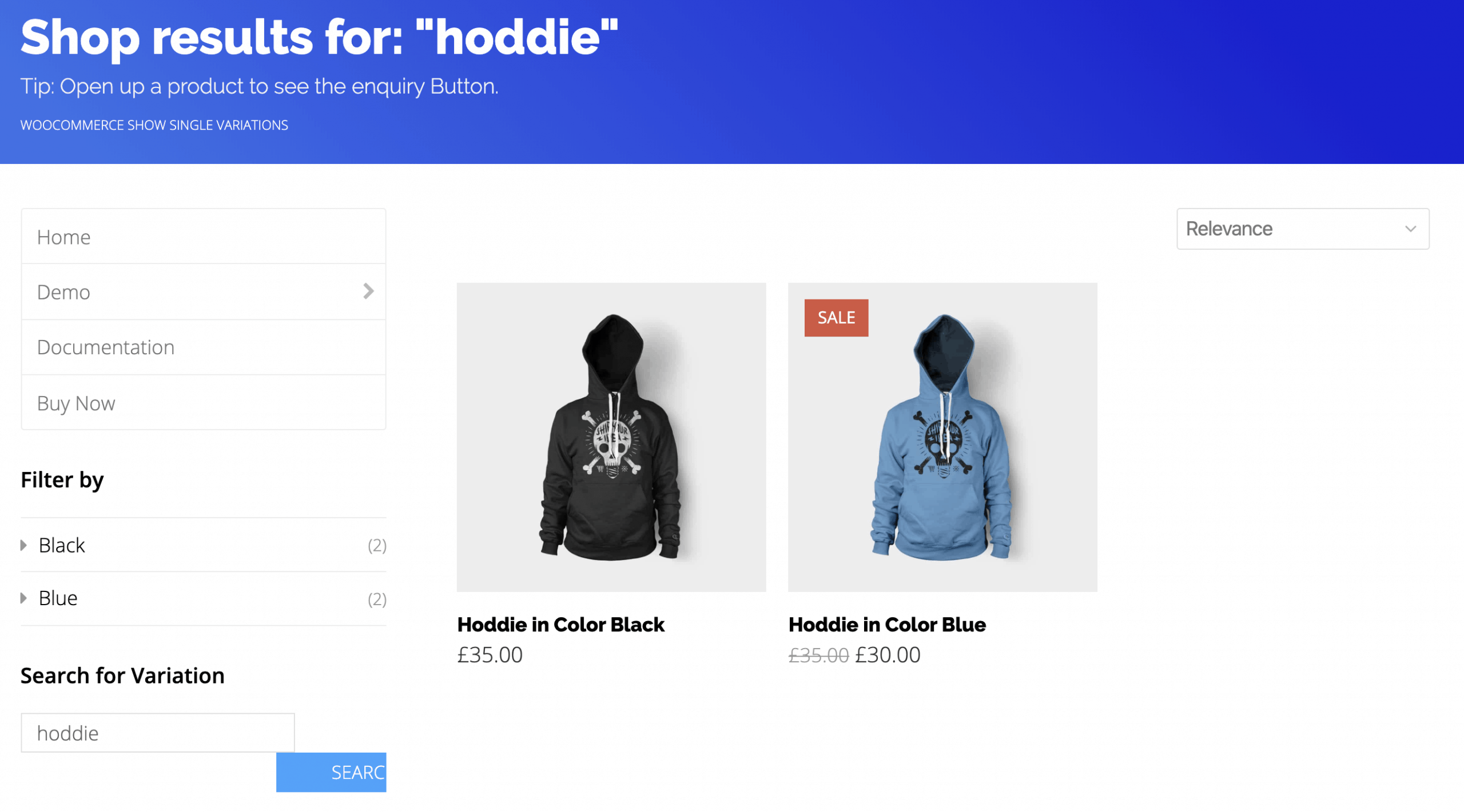 WooCommerce 将变体显示为单一产品 v1.4.4 变体样本专业版 仿亚马逊、京东商品款式图片选择选项 产品变体样本插件-4