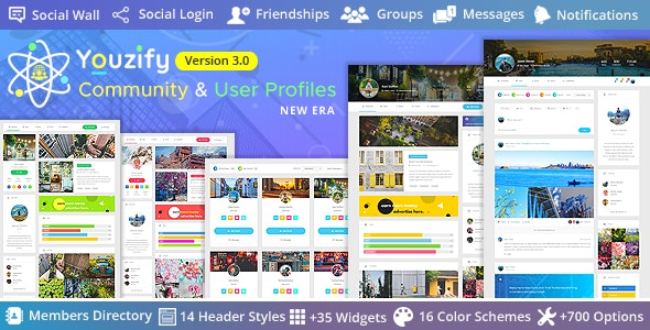 Youzify v3.5.5 - BuddyPress 社区和 WordPress 用户配置文件插件