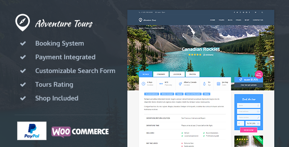 Adventure Tours v5.2.1 - WordPress 旅游/旅行主题 WooCommerce主题