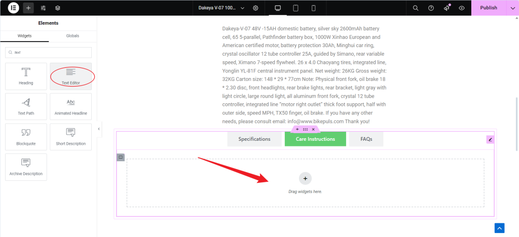 使用 Elementor Pro 中的自定义选项卡增强 WooCommerce 产品页面：分步指南-8