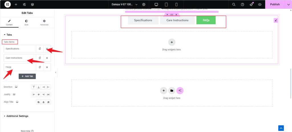 使用 Elementor Pro 中的自定义选项卡增强 WooCommerce 产品页面：分步指南-7